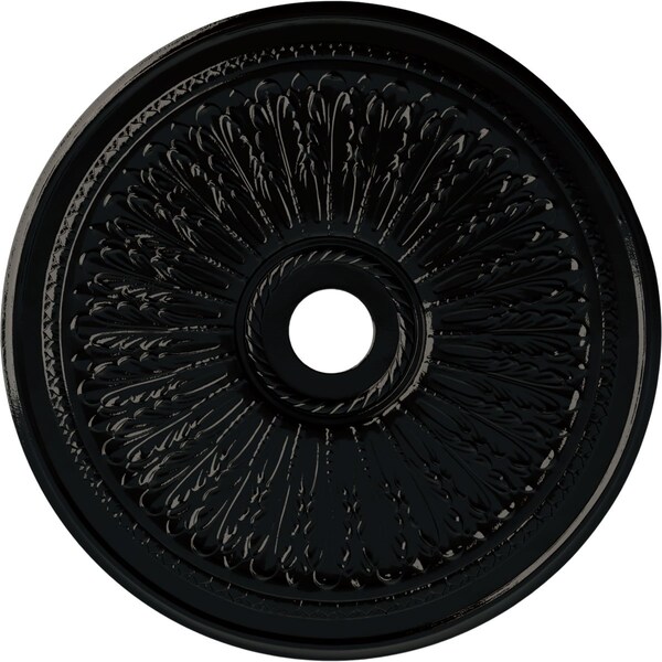 Ekena Millwork Oakleaf Ceiling Medallion (Fits Canopies up to 6 1/4"), 29 1/8"OD x 3 5/8"ID x 1"P, Black Pearl CM29OABPS - main